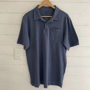 L.L.Bean Blue Cotton Short Sleeve Polo Shirt